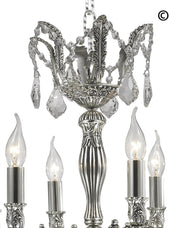 AMERICANA 6 Light Crystal Chandelier - Silver Plated - Designer Chandelier 