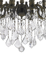 AMERICANA 12 Light Crystal Chandelier - Antique Bronze Style - Designer Chandelier 