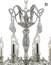 AMERICANA 12 Light Crystal Chandelier - Silver Plated - Designer Chandelier 