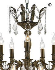 AMERICANA 15 Light Crystal Chandelier - Antique Bronze Style - Designer Chandelier 