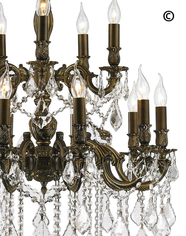 AMERICANA 15 Light Crystal Chandelier - Antique Bronze Style - Designer Chandelier 