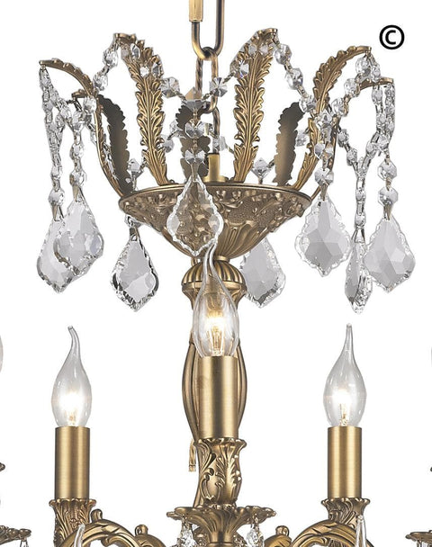 AMERICANA 15 Light Crystal Chandelier - Brass Finish - Designer Chandelier 