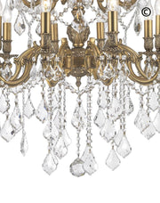 AMERICANA 15 Light Crystal Chandelier - Brass Finish - Designer Chandelier 