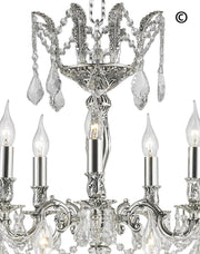 Americana 15 Light Crystal Chandelier - Silver Plated - Designer Chandelier 