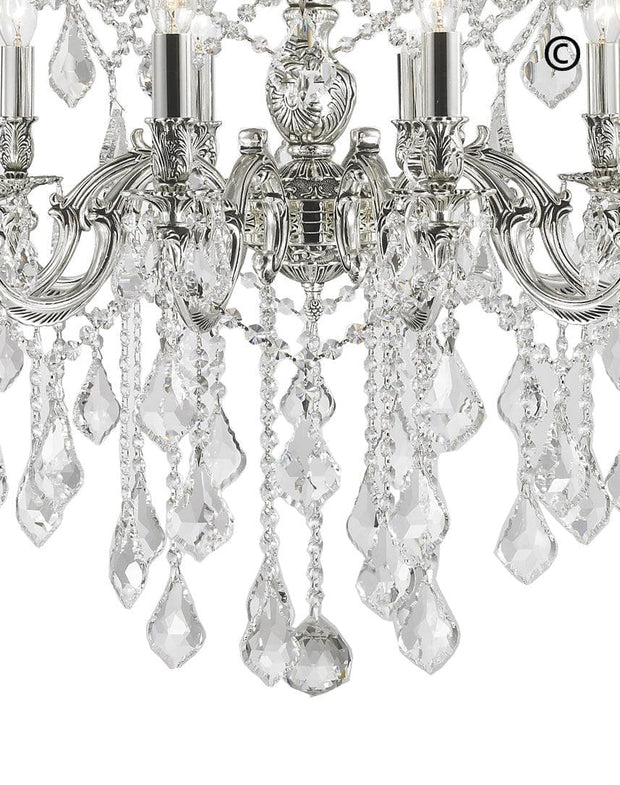 Americana 15 Light Crystal Chandelier - Silver Plated - Designer Chandelier 