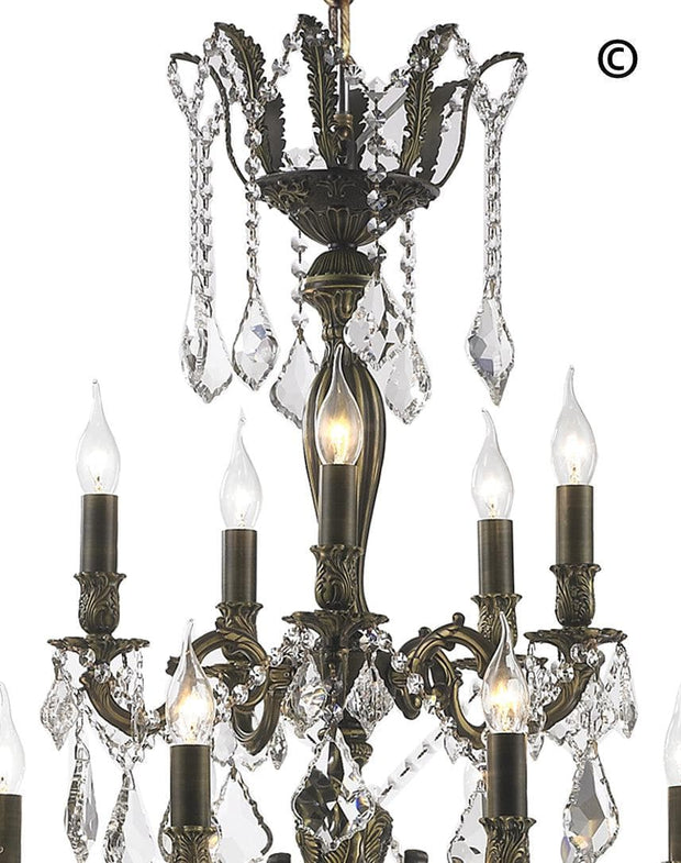 AMERICANA 25 Light Crystal Chandelier - Antique Bronze Style - Designer Chandelier 