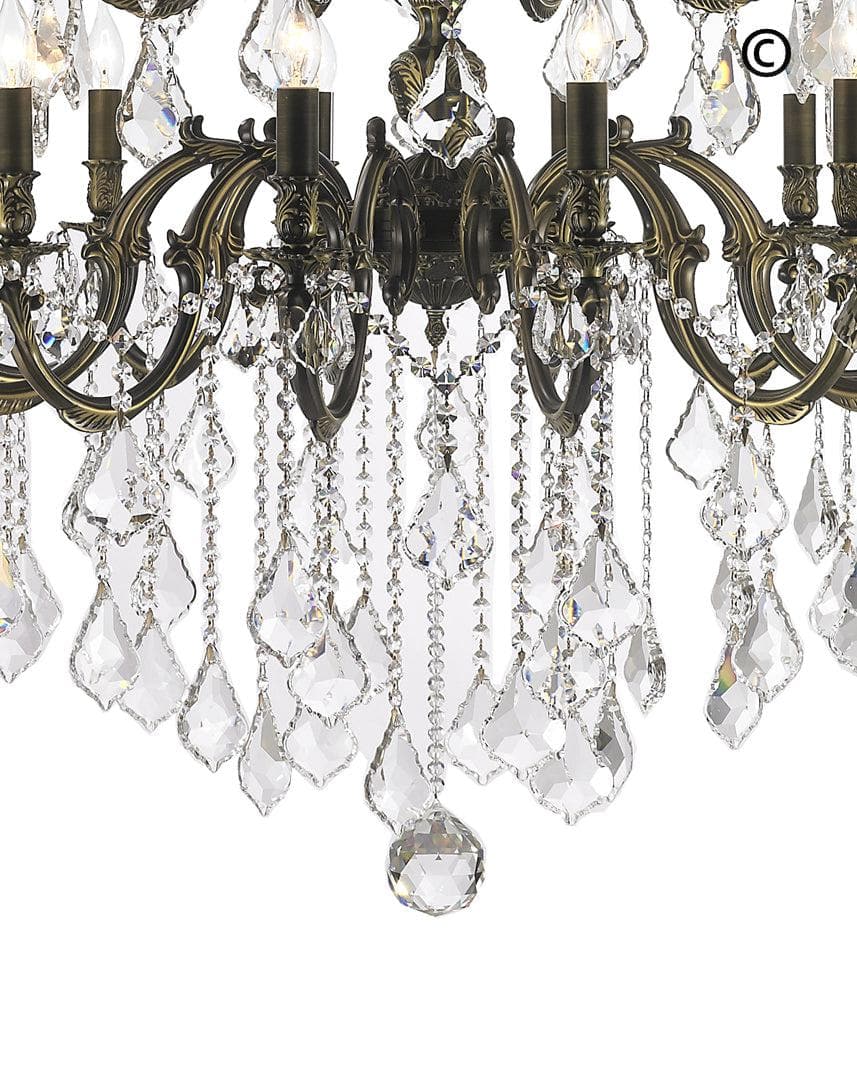 AMERICANA 25 Light Crystal Chandelier - Antique Bronze Style - Designer Chandelier 