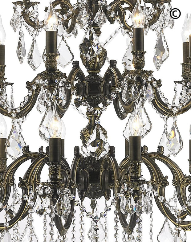 AMERICANA 25 Light Crystal Chandelier - Antique Bronze Style - Designer Chandelier 