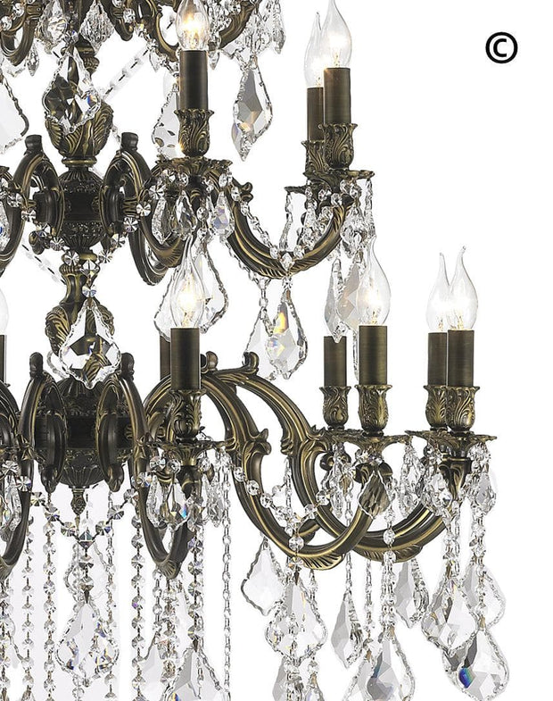 AMERICANA 25 Light Crystal Chandelier - Antique Bronze Style - Designer Chandelier 