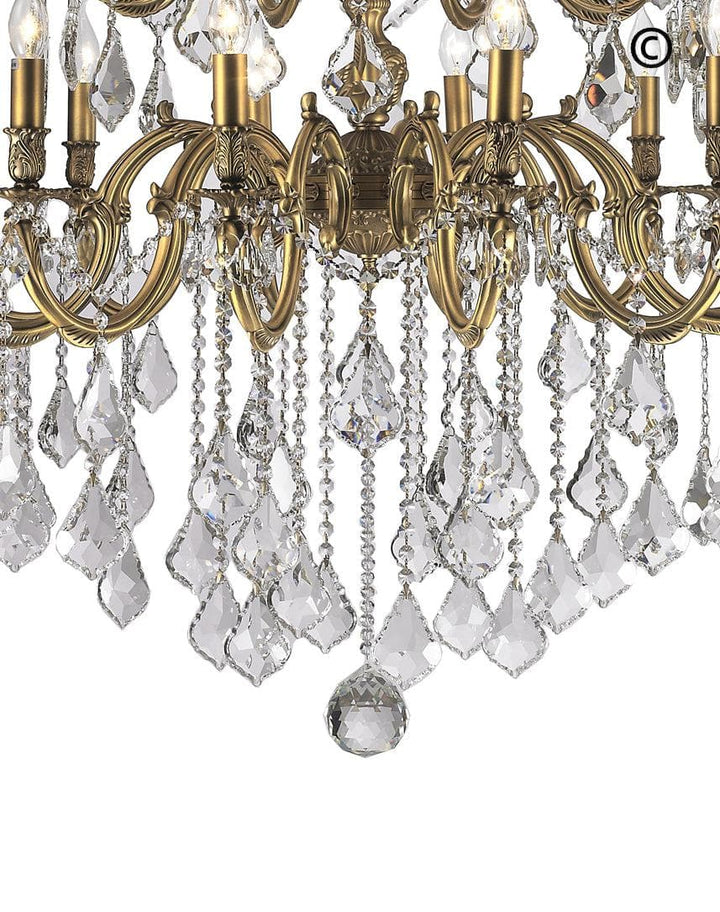 AMERICANA 25 Light Crystal Chandelier - Brass Finish - Designer Chandelier 