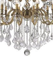 AMERICANA 25 Light Crystal Chandelier - Brass Finish - Designer Chandelier 
