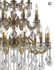 AMERICANA 25 Light Crystal Chandelier - Brass Finish - Designer Chandelier 