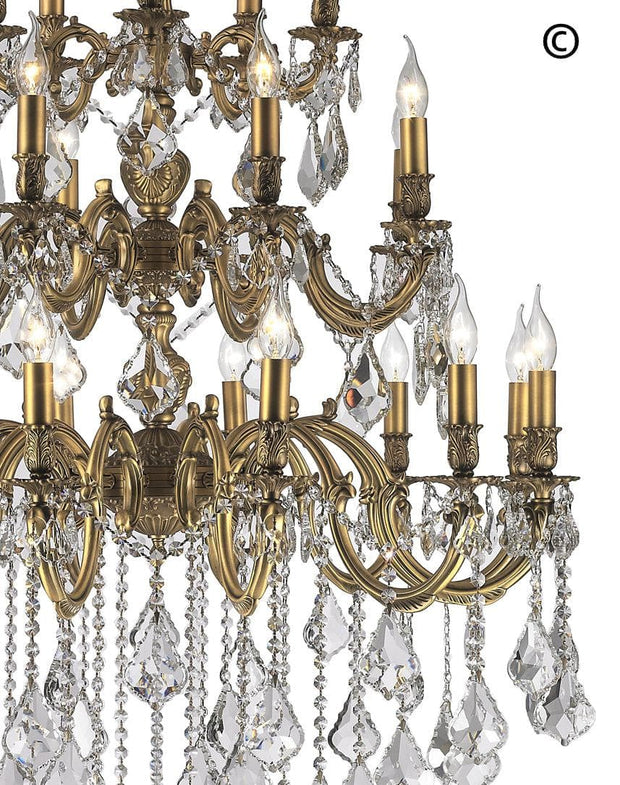 AMERICANA 25 Light Crystal Chandelier - Brass Finish - Designer Chandelier 