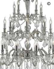 AMERICANA 25 Light Crystal Chandelier - Silver Plated - Designer Chandelier 