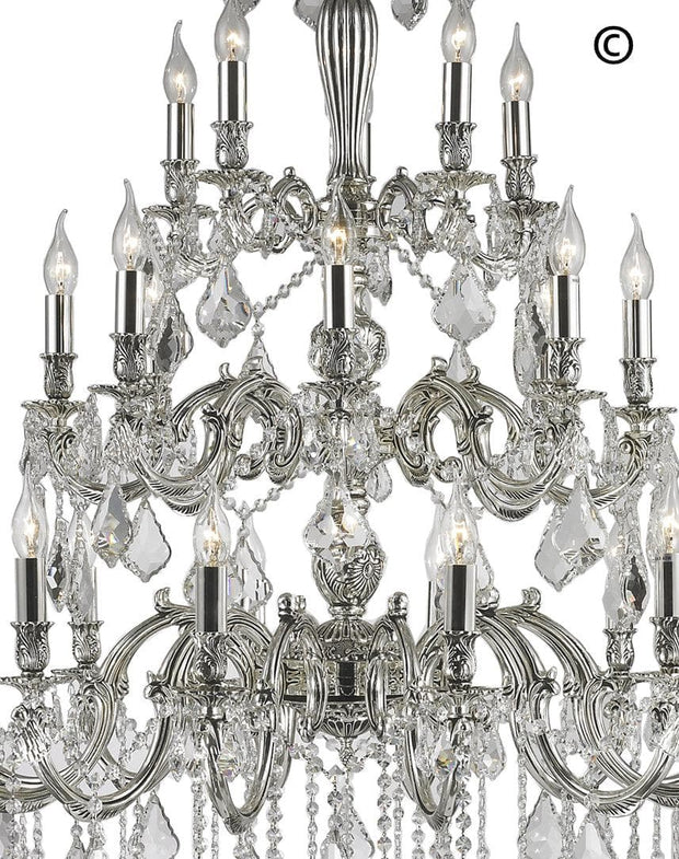 AMERICANA 25 Light Crystal Chandelier - Silver Plated - Designer Chandelier 