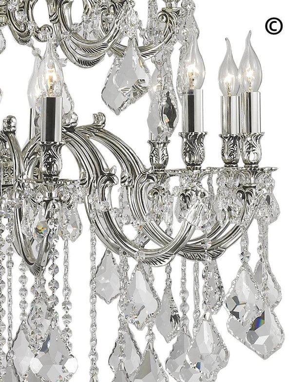 AMERICANA 25 Light Crystal Chandelier - Silver Plated - Designer Chandelier 