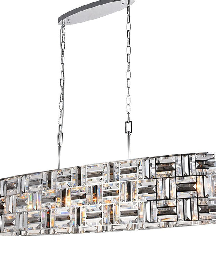 Aurora Oval - NewYork Pendant Chandelier - Length: 120cm - Chrome