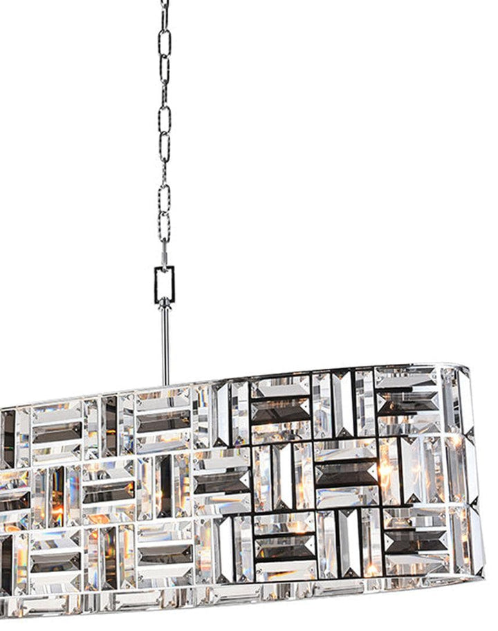 Aurora Oval - NewYork Pendant Chandelier - Length: 120cm - Chrome
