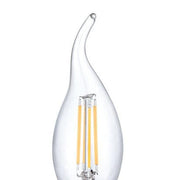 Natural White (4000k) LED - FLICKER FREE 4 Watt Candle Bulb E14 Socket - Dimmable Fancy Tip -