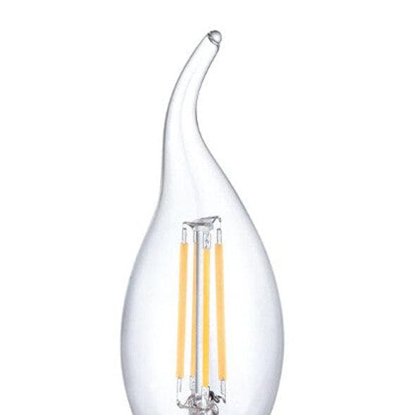 Natural White (4000k) LED - FLICKER FREE 4 Watt Candle Bulb E14 Socket - Dimmable Fancy Tip -