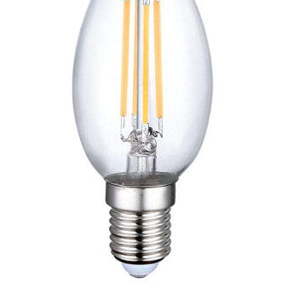 FLICKER FREE 4 Watt LED Candle Bulb E14 Socket - Dimmable Fancy Tip - Warm White (3000k)