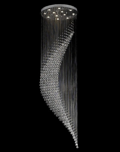 Contemporary Wave LED Chandelier - W:85cm H:300cm - Designer Chandelier 