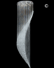 Contemporary Wave LED Chandelier - W:90cm H:400cm - Designer Chandelier 