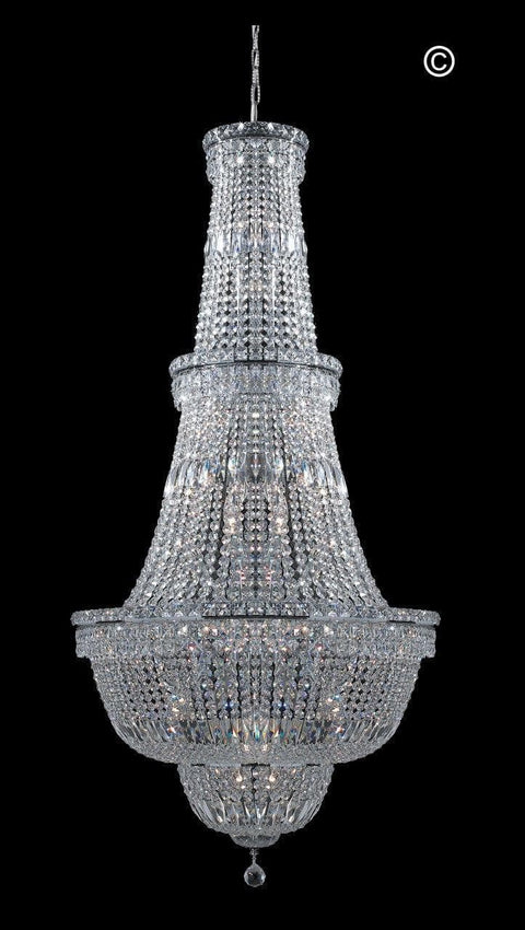 Empress Large Crystal Basket Chandelier - CHROME - Lights - 34 - Designer Chandelier 