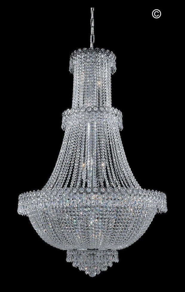 Large Empire Basket Chandelier - CHROME - 17 Light - Designer Chandelier 