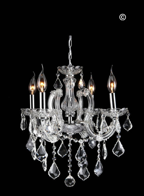Maria Theresa 4 Light Crystal Chandelier - CHROME - Designer Chandelier 
