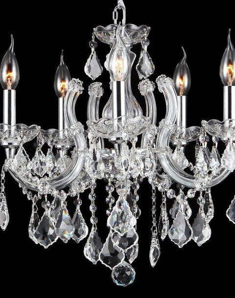Maria Theresa 5 Light Crystal Chandelier - CHROME