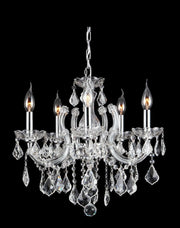 Maria Theresa 5 Light Crystal Chandelier - CHROME - Designer Chandelier 