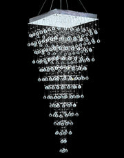 Square Cluster LED Crystal Chandelier - Width:70cm Height:180cm