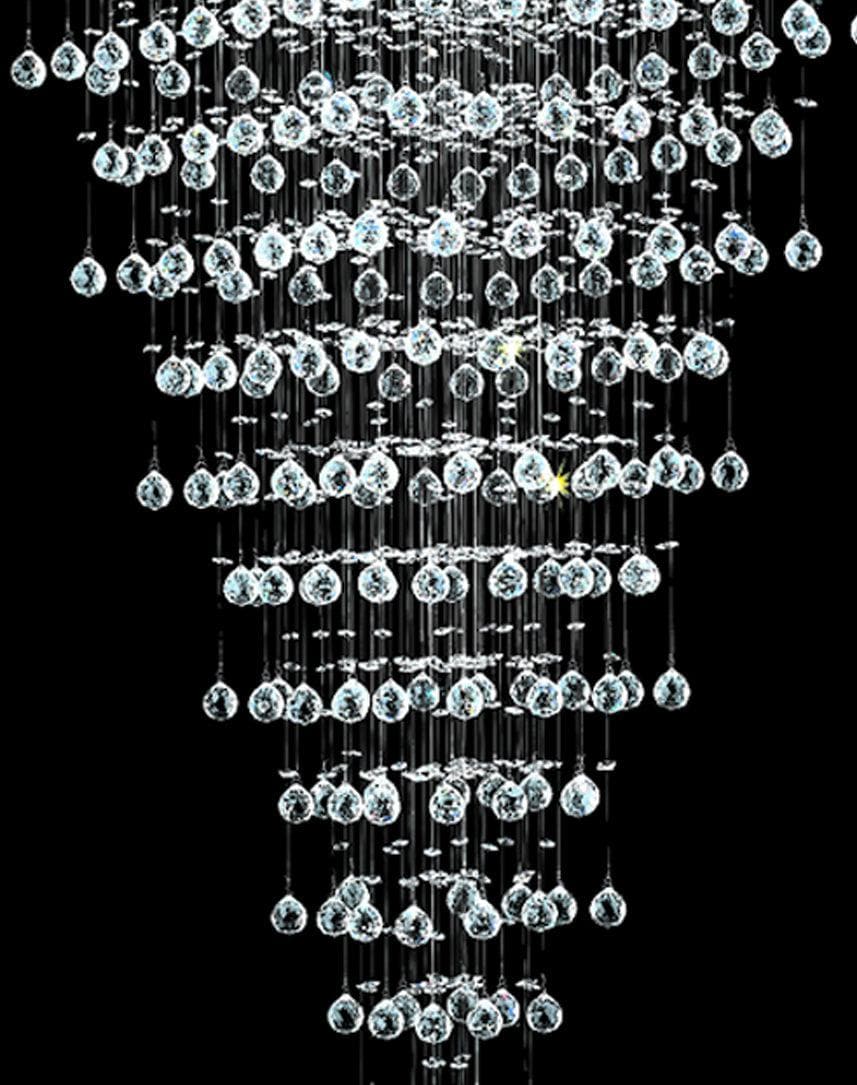 Square Cluster LED Crystal Chandelier - Width:70cm Height:180cm - Designer Chandelier Australia