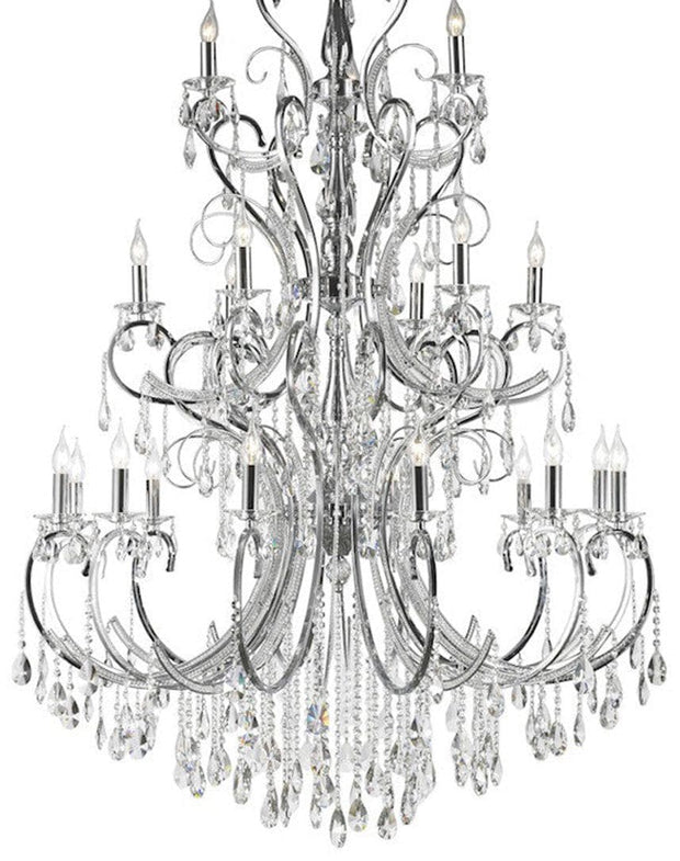 Designer Princess 21 Arm Chandelier - Clear - W:120 H:170cm