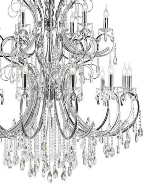 Designer Princess 21 Arm Chandelier -  Clear - W:120 H:170cm