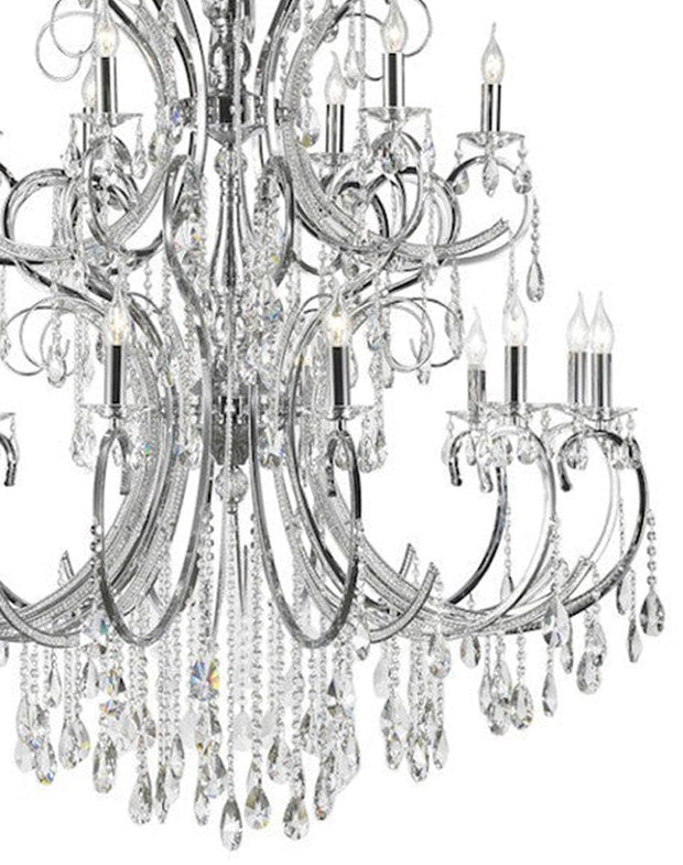 Designer Princess 21 Arm Chandelier - Clear - W:120 H:170cm