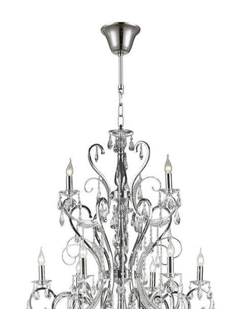 Designer Princess 21 Arm Chandelier -  Clear - W:120 H:170cm