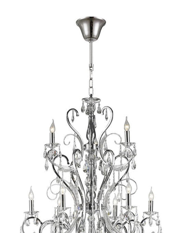 Designer Princess 21 Arm Chandelier - Clear - W:120 H:170cm