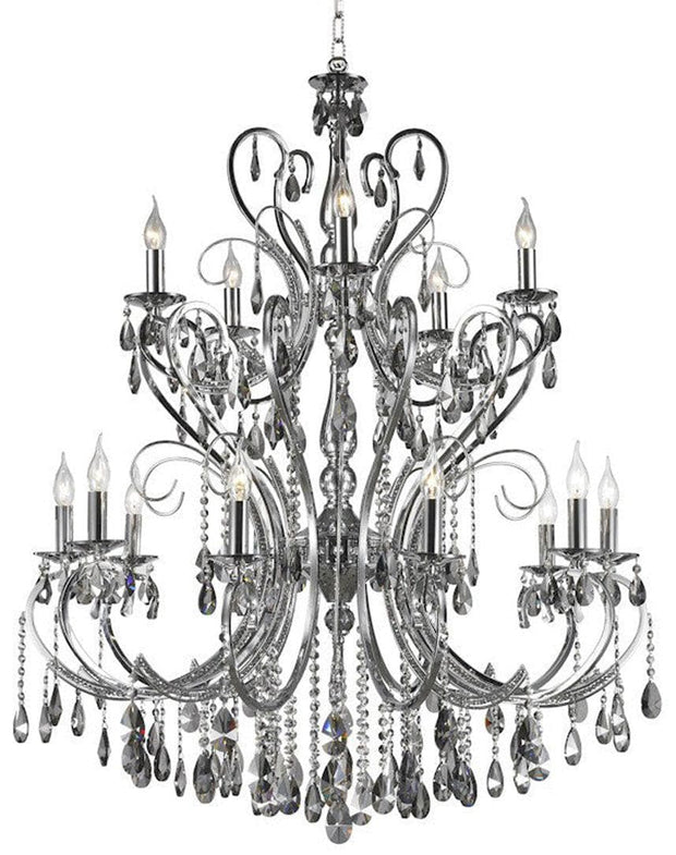 Designer Princess 15 Arm Chandelier - Smoke - W:100 H:130cm