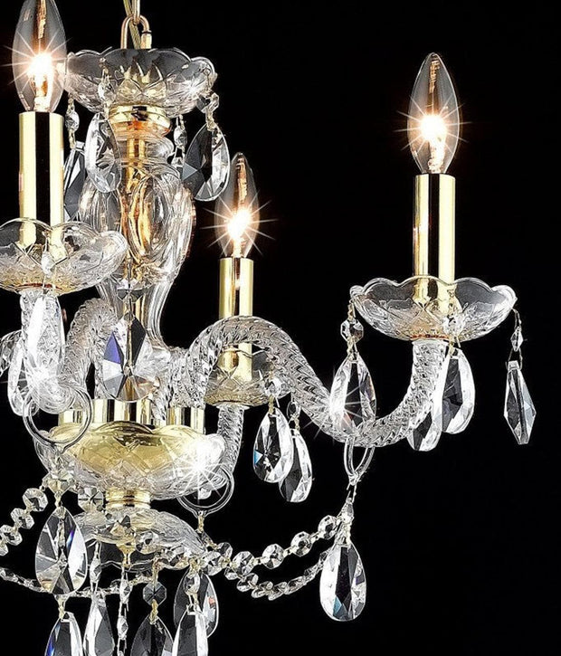 Le Boheme 4 Arm Crystal Chandelier- GOLD