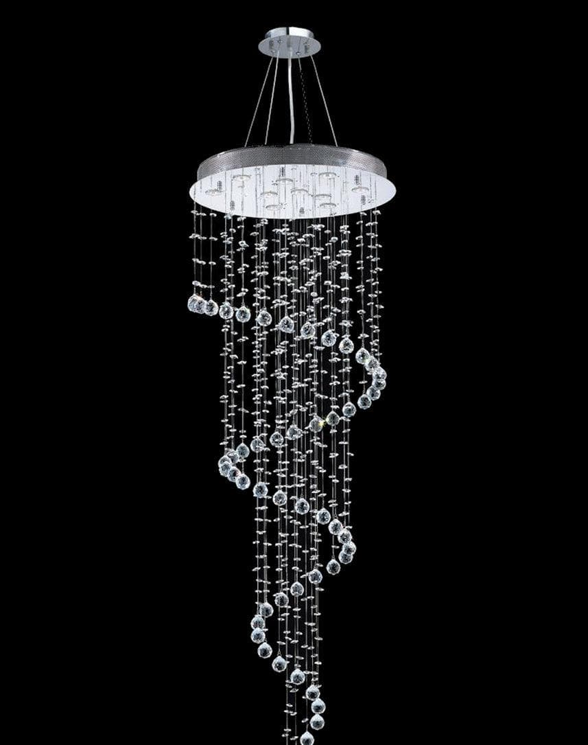 Contemporary Spiral LED Chandelier - W:60cm H:180cm - Chrome - Designer Chandelier Australia