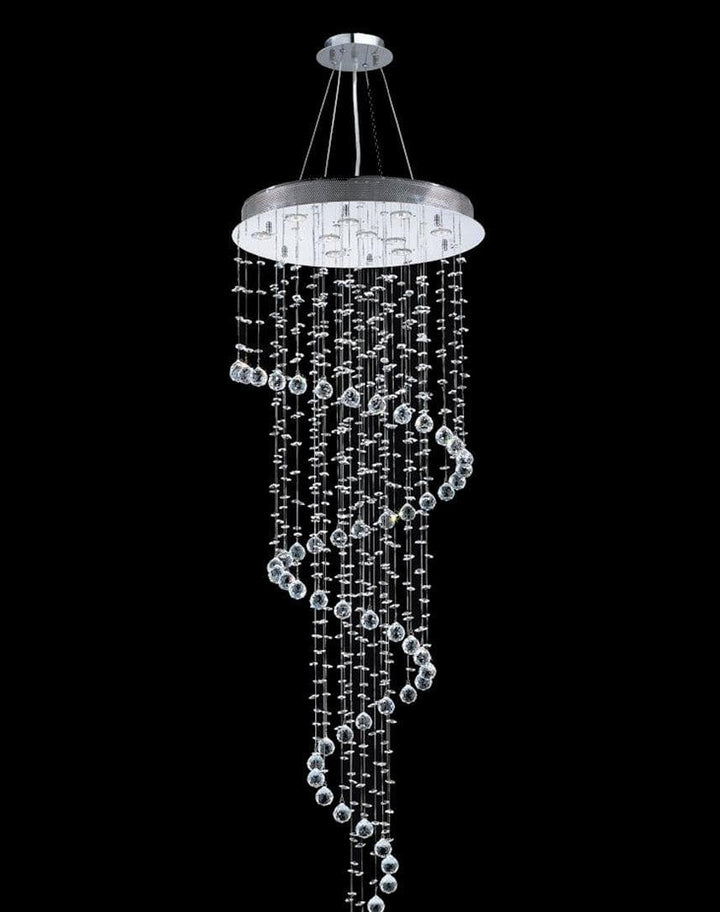 Contemporary Spiral LED Chandelier - W:60cm H:180cm - Chrome - Designer Chandelier Australia