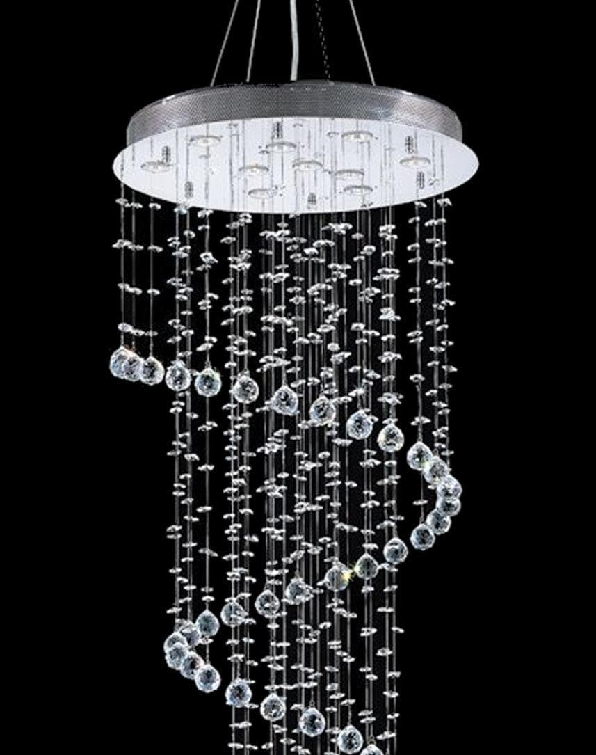 Contemporary Spiral LED Chandelier - W:60cm H:180cm - Chrome - Designer Chandelier Australia