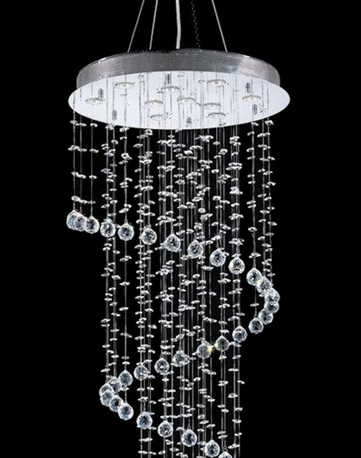Contemporary Spiral LED Chandelier - W:60cm H:180cm - Chrome - Designer Chandelier Australia