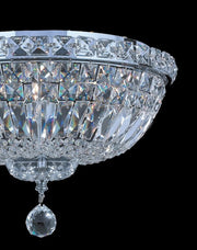 Empress Flush Mount Basket Chandelier - CHROME - W:35cm