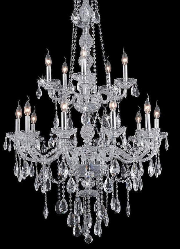 Bohemian Elegance 15 Light Crystal Chandelier- CHROME