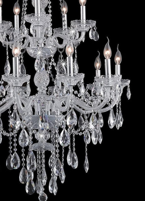 Bohemian Elegance 15 Light Crystal Chandelier- CHROME