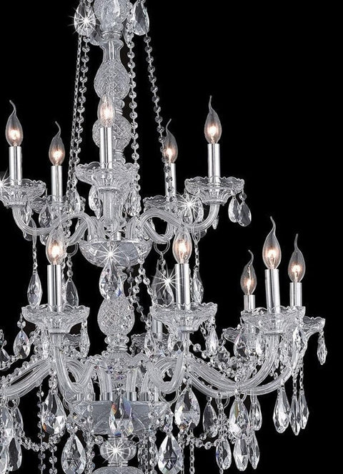 Bohemian Elegance 15 Light Crystal Chandelier- CHROME