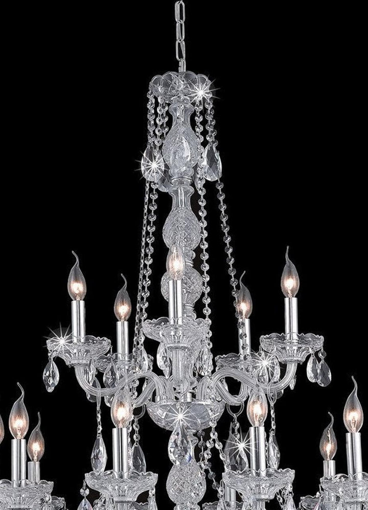 Bohemian Elegance 15 Light Crystal Chandelier- CHROME - Designer Chandelier Australia